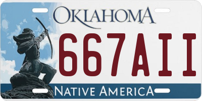 OK license plate 667AII