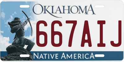 OK license plate 667AIJ