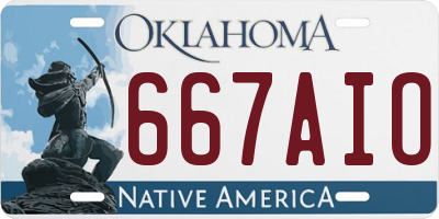 OK license plate 667AIO