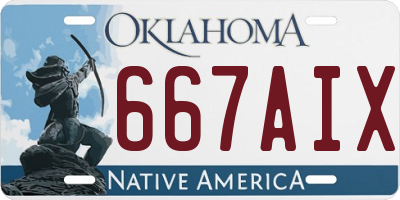 OK license plate 667AIX