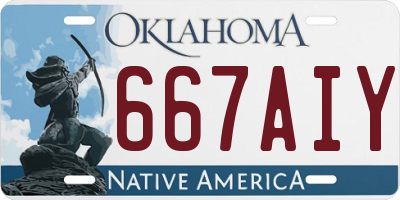 OK license plate 667AIY