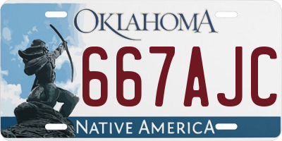 OK license plate 667AJC