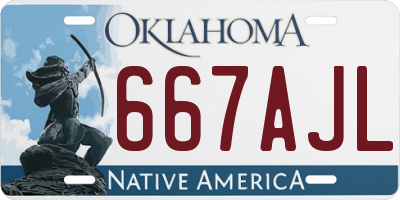 OK license plate 667AJL