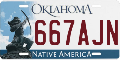 OK license plate 667AJN
