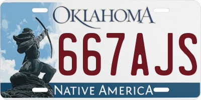 OK license plate 667AJS