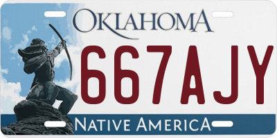 OK license plate 667AJY