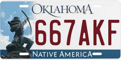 OK license plate 667AKF