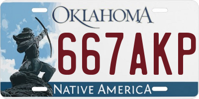 OK license plate 667AKP
