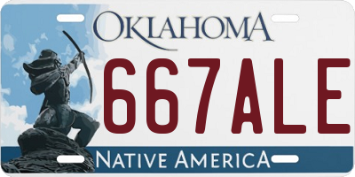 OK license plate 667ALE