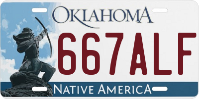 OK license plate 667ALF