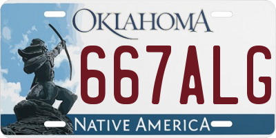 OK license plate 667ALG