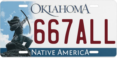 OK license plate 667ALL