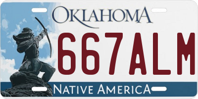 OK license plate 667ALM