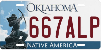 OK license plate 667ALP