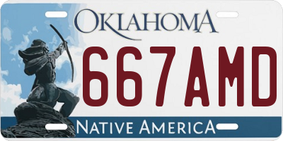 OK license plate 667AMD