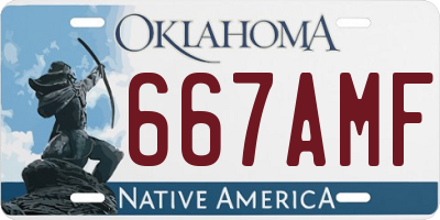 OK license plate 667AMF
