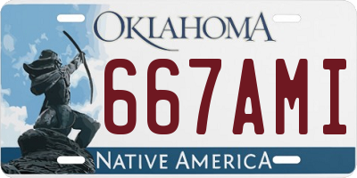 OK license plate 667AMI