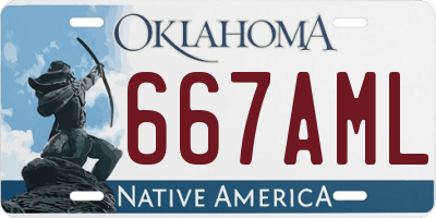 OK license plate 667AML