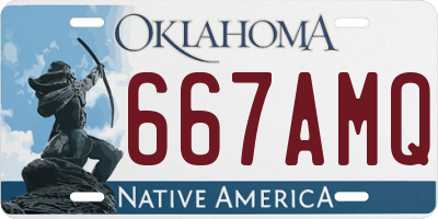 OK license plate 667AMQ