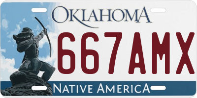 OK license plate 667AMX