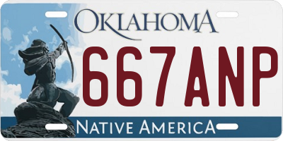 OK license plate 667ANP