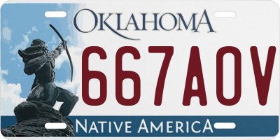 OK license plate 667AOV
