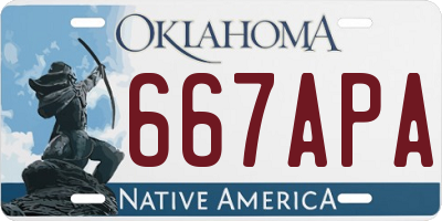 OK license plate 667APA