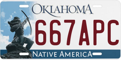 OK license plate 667APC