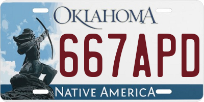 OK license plate 667APD