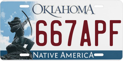 OK license plate 667APF