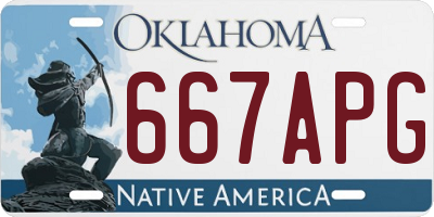 OK license plate 667APG