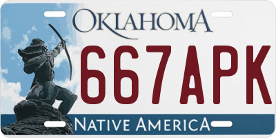 OK license plate 667APK
