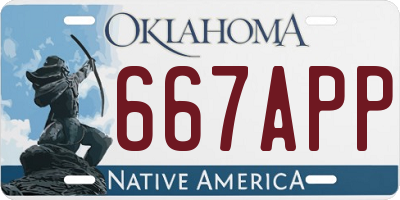 OK license plate 667APP