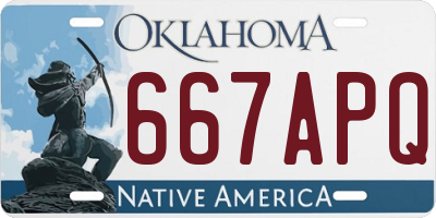 OK license plate 667APQ