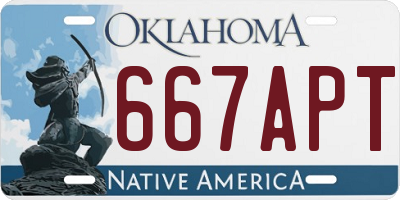 OK license plate 667APT