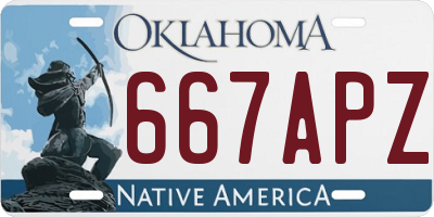 OK license plate 667APZ