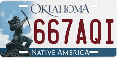 OK license plate 667AQI