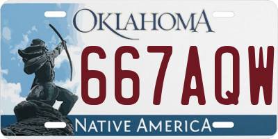 OK license plate 667AQW