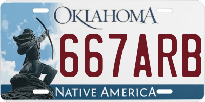 OK license plate 667ARB