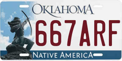 OK license plate 667ARF