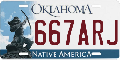 OK license plate 667ARJ