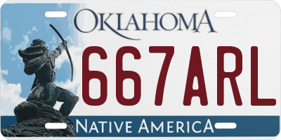 OK license plate 667ARL