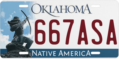 OK license plate 667ASA