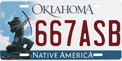 OK license plate 667ASB