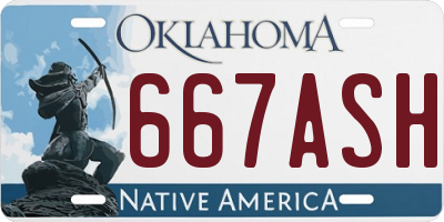OK license plate 667ASH