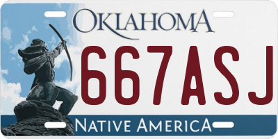 OK license plate 667ASJ