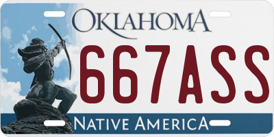 OK license plate 667ASS