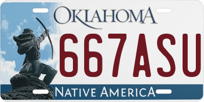 OK license plate 667ASU