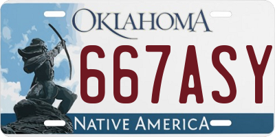 OK license plate 667ASY