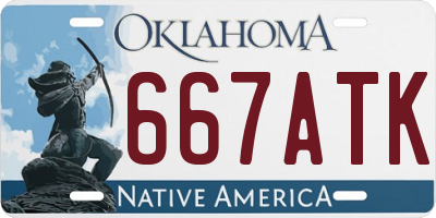 OK license plate 667ATK